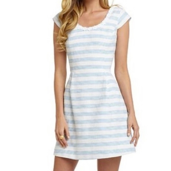 Lilly Pulitzer Dresses & Skirts - Lilly Pulitzer Rylan Dress in Flutter Blue Lurex Boucle Stripe